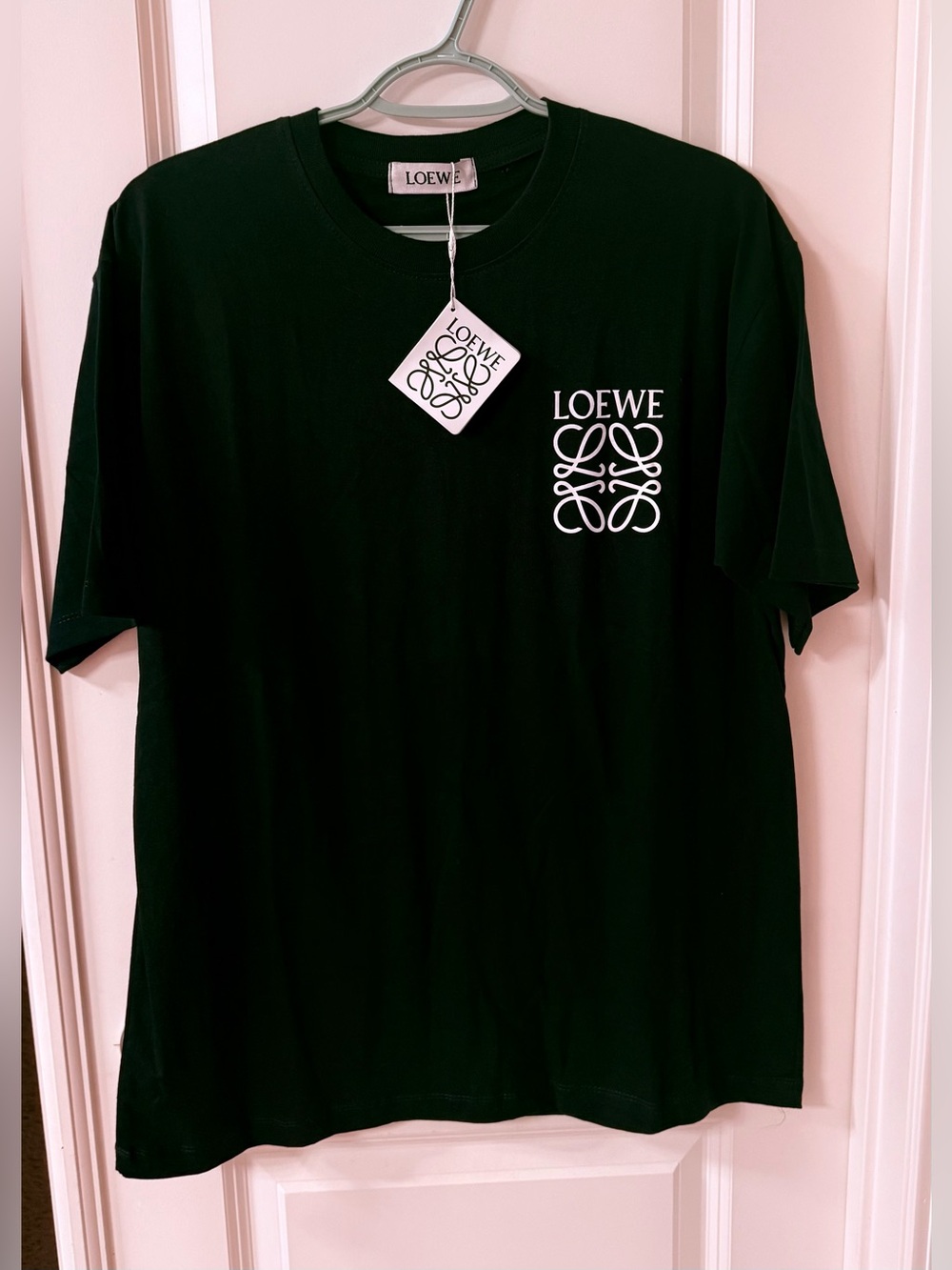 Loewe Black T‑Shirt with White Logo Motif